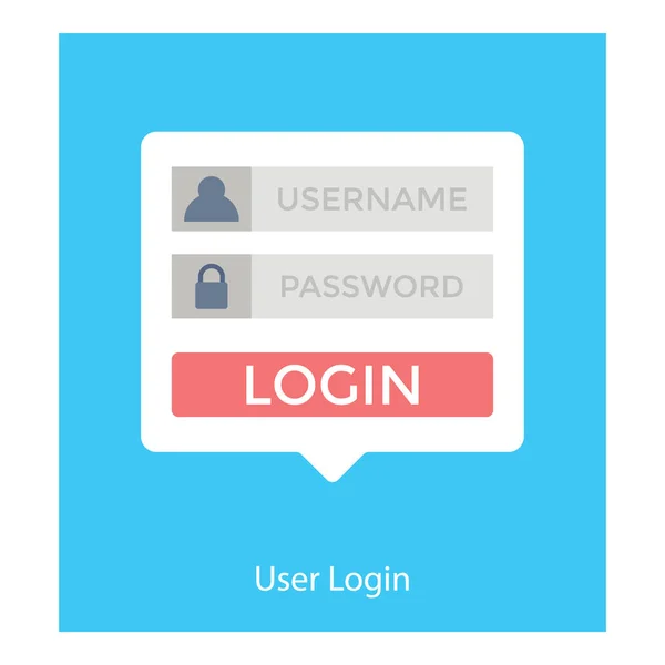 Icon Des Login Passwort Flaches Design — Stockvektor