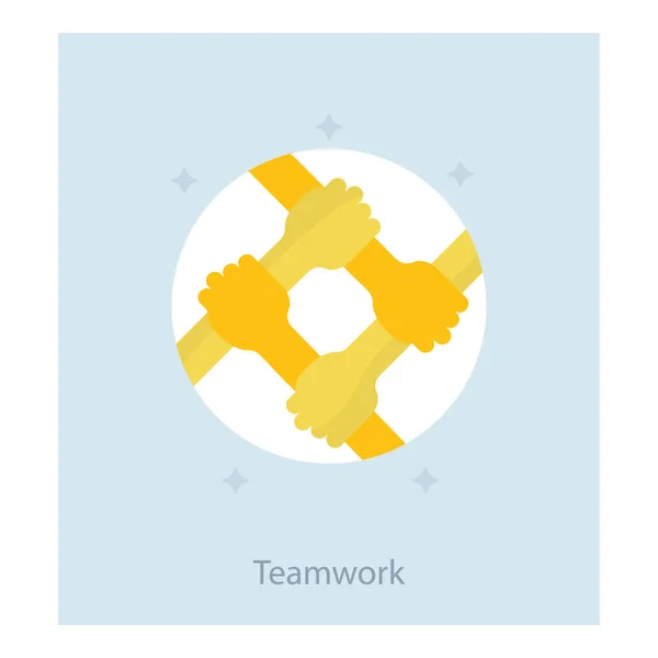 Icon Teamwork Collaboration Flat Design — Stock Vector