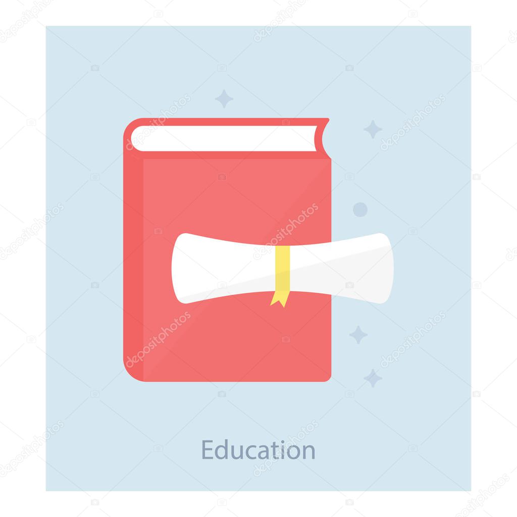 Icon of education in flat design 