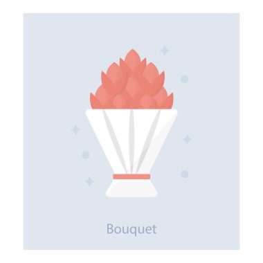 çiçek buketi tasarım düz simgesi 