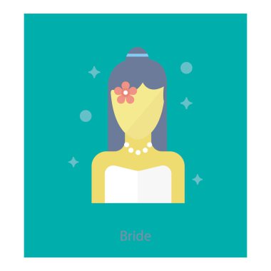 Gelin düz tasarım simgesi.