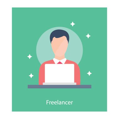 Düz tasarımda çevrimiçi serbest çalışan vektör 