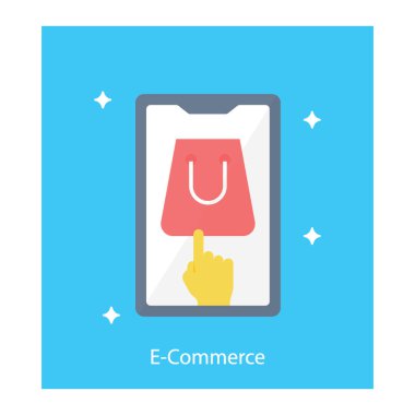 Düz tasarımda online alışveriş vektörü 