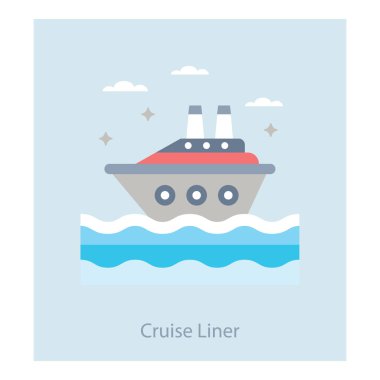 Yolcu gemisi düz tasarım simgesi