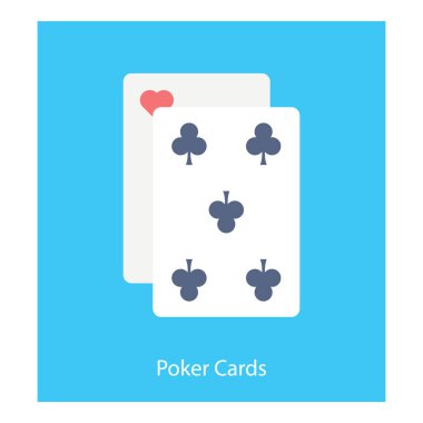 Poker kartının düz tasarım simgesi.  