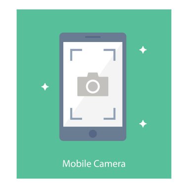Mobil kamera simgesinin düz tasarımı