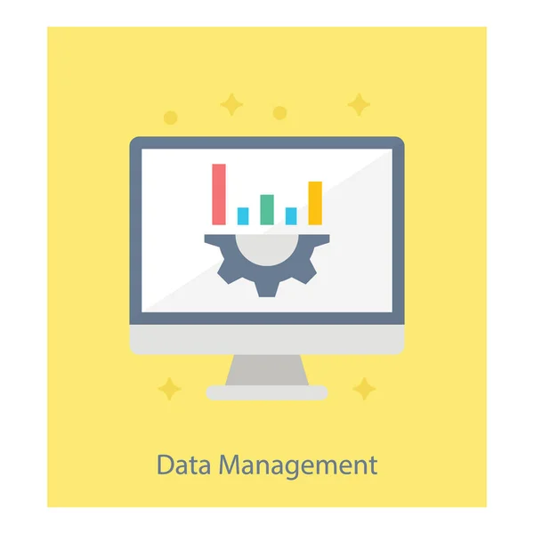 Ikone Des Datenmanagements Flaches Design — Stockvektor
