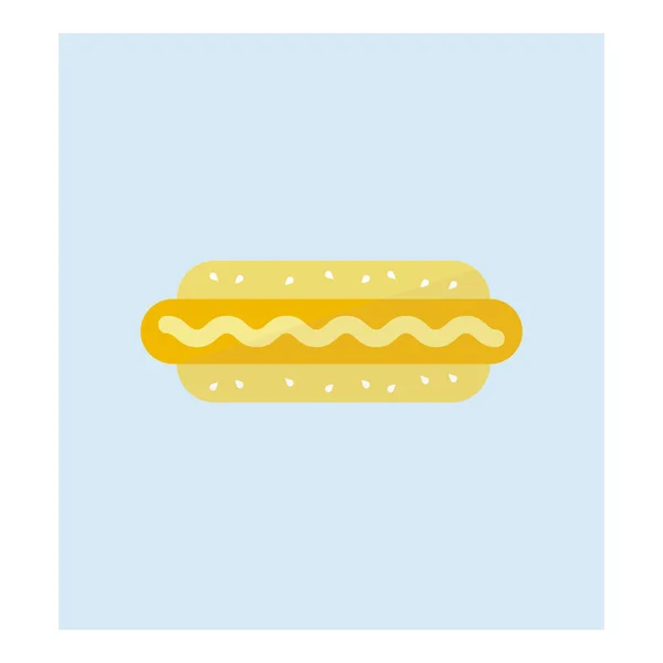 Lapos Ikon Hotdog Szendvics — Stock Vector