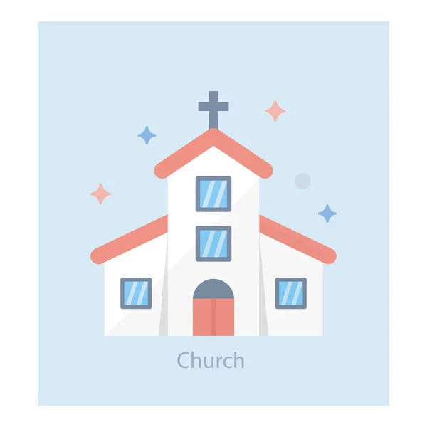 Diseño Vectorial Plano Iglesia — Archivo Imágenes Vectoriales