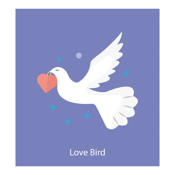 Flat Vector Love Bird Design — Stock Vector