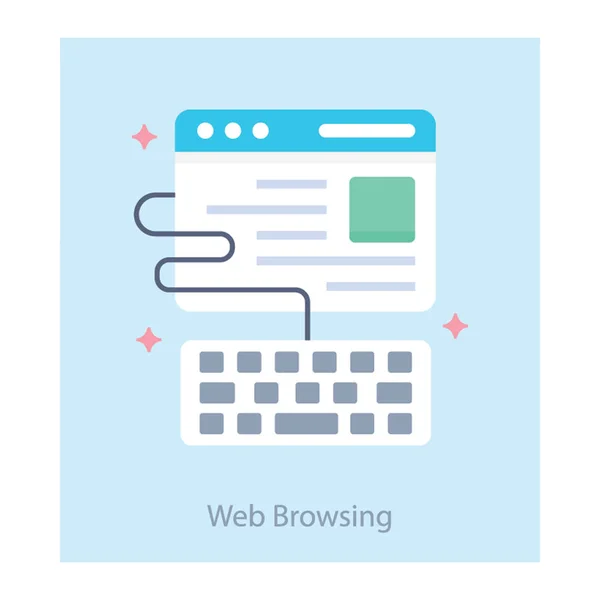 Web Browsing Vector Flat Design — Stock Vector