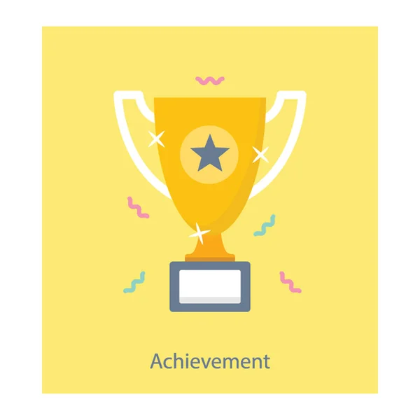 Flat Achievement Trophy Vector Design — Stock Vector