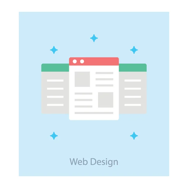 Web Wireframing Design Flachem Design — Stockvektor