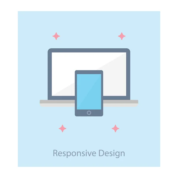 Adaptacyjne Projektowanie Stron Internetowych Stylu Płaskim — Wektor stockowy