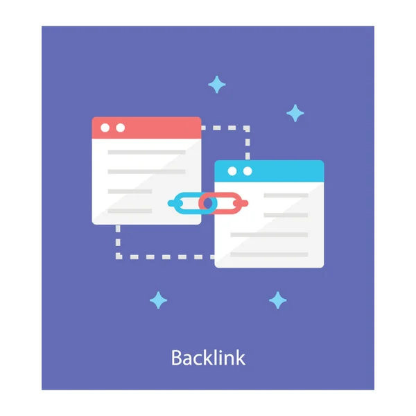 Vector Backlinks Web Diseño Plano — Vector de stock