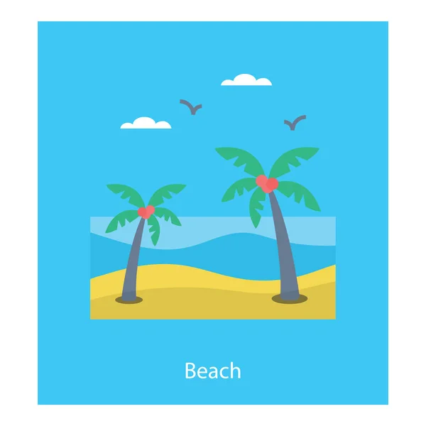 假日有趣的海滩平图标 — 图库矢量图片
