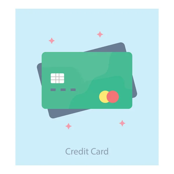 Ícone Design Plano Cartão Crédito — Vetor de Stock