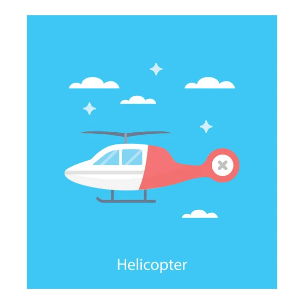 Icono Del Helicóptero Diseño Plano — Archivo Imágenes Vectoriales