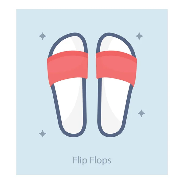 Flip Flops Icoon Plat Ontwerp — Stockvector