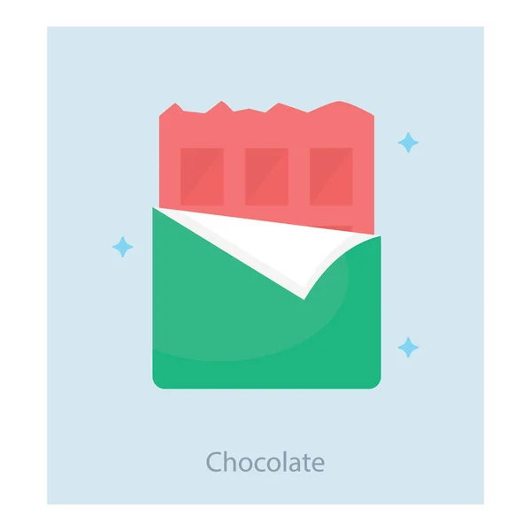 Çikolata Bar Düz Simge Tasarımı — Stok Vektör