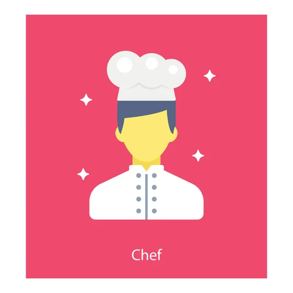 Icono Diseño Plano Chef — Vector de stock