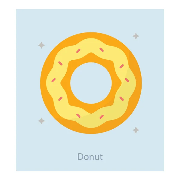 Иконка Пончика Белом Фоне — стоковый вектор
