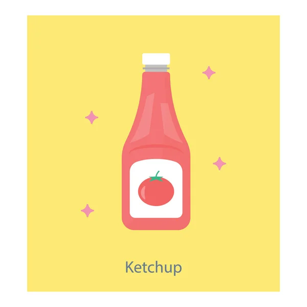 Ketchup Flasche Symbol Flaches Design — Stockvektor