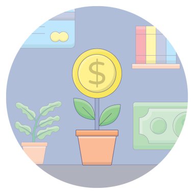 Finansal büyüme simgesi düz tasarım.