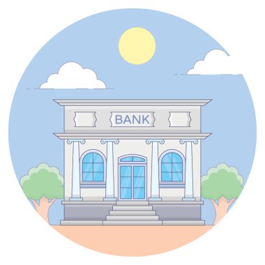 Flat rounded design of bank icon. clipart