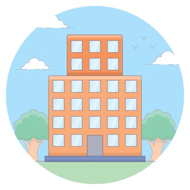 Düz simgesi tasarım yüksek doğmak Binası