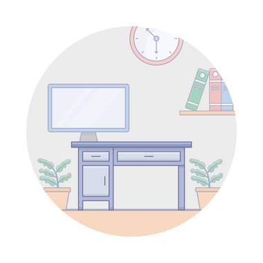 Tv lounge düz simge vektör 