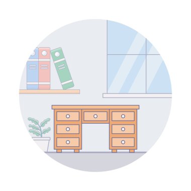 Çalışma tablosunun düz simgesi 