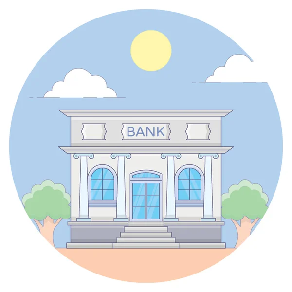 Plat Afgerond Ontwerp Van Bank Icoon — Stockvector