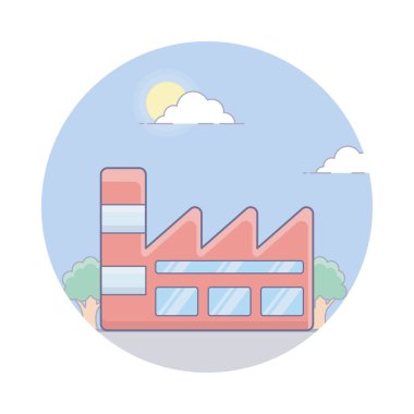 Düz tasarımda ticaret şirketi simgesi.