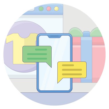 Düz vektör sohbet simgesi 