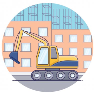 Düz tasarımda endüstriyel vinç vektörü 