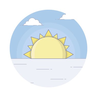 Sunrise düz simge vektör tasarımı 