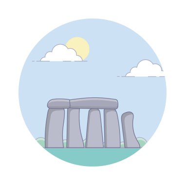 Stonehenge simgesi düz simgesi 