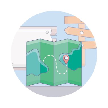 Harita konumunun düz yuvarlak simgesi 