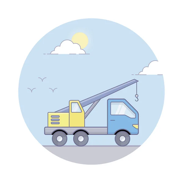平式设计图标中的起重机卡车 — 图库矢量图片