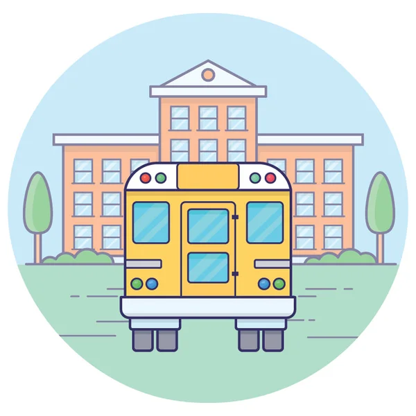 Platte Schoolbus Vector Ontwerp — Stockvector