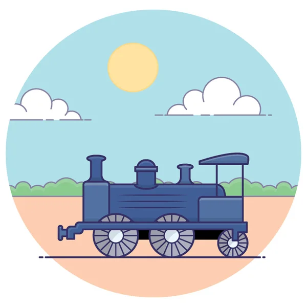 Vecteur Train Locomotive Conception Plate — Image vectorielle