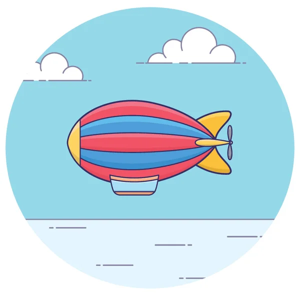 Vector Dirigible Fuego Diseño Plano — Vector de stock