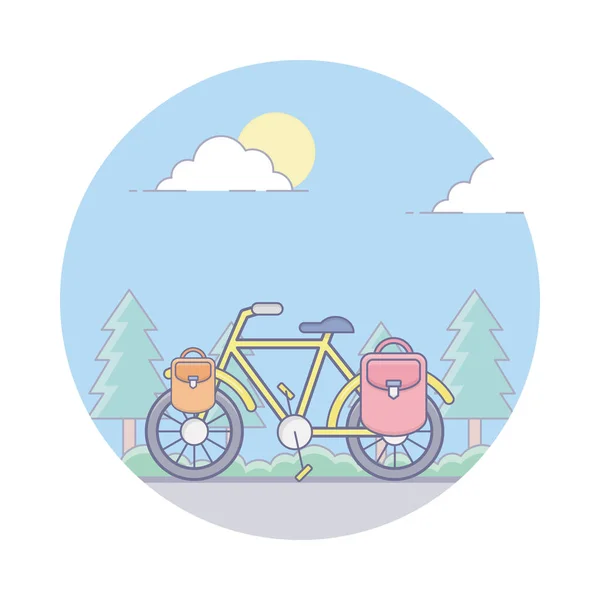 Flat Rounded Icon Cycle Ride — Stock Vector