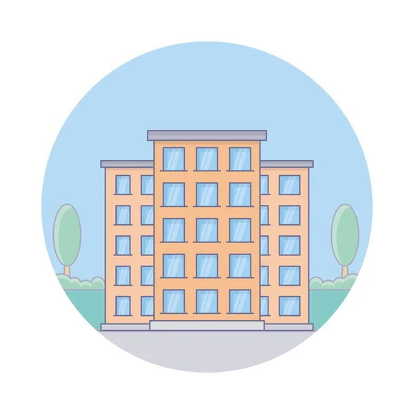 Flat icon of hotel architecture