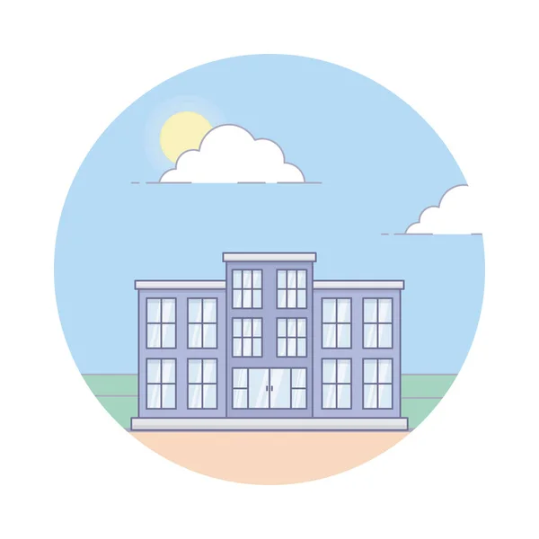 Flat icon of hotel architecture