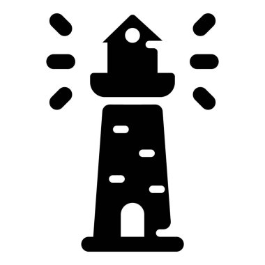 Katı tasarımda fener kule vektörü 