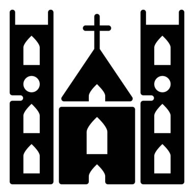 Katolik kilise binası vektör tasarımı 