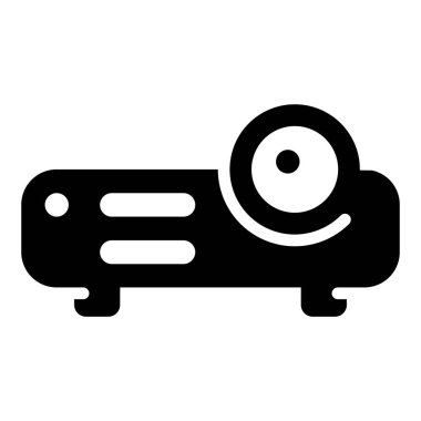 Video projektör cihazının glyph simgesi 