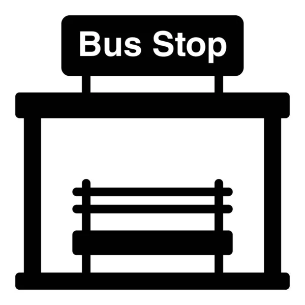 Vetor Parada Ônibus Projeto Sólido — Vetor de Stock
